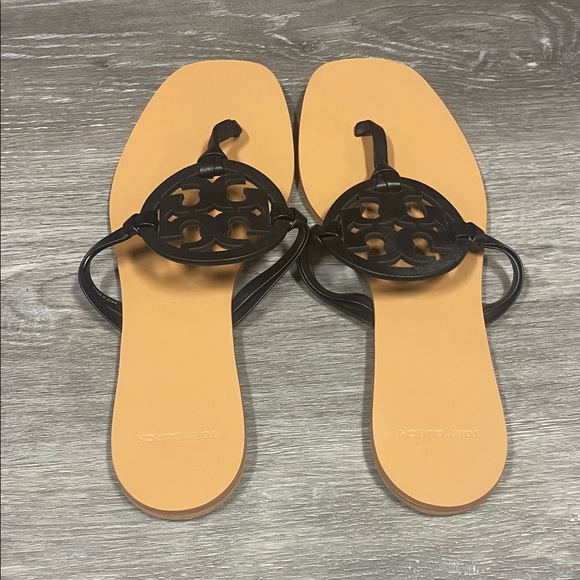 Tory Burch Black Knotted Miller Square Toe Sandals Size 10